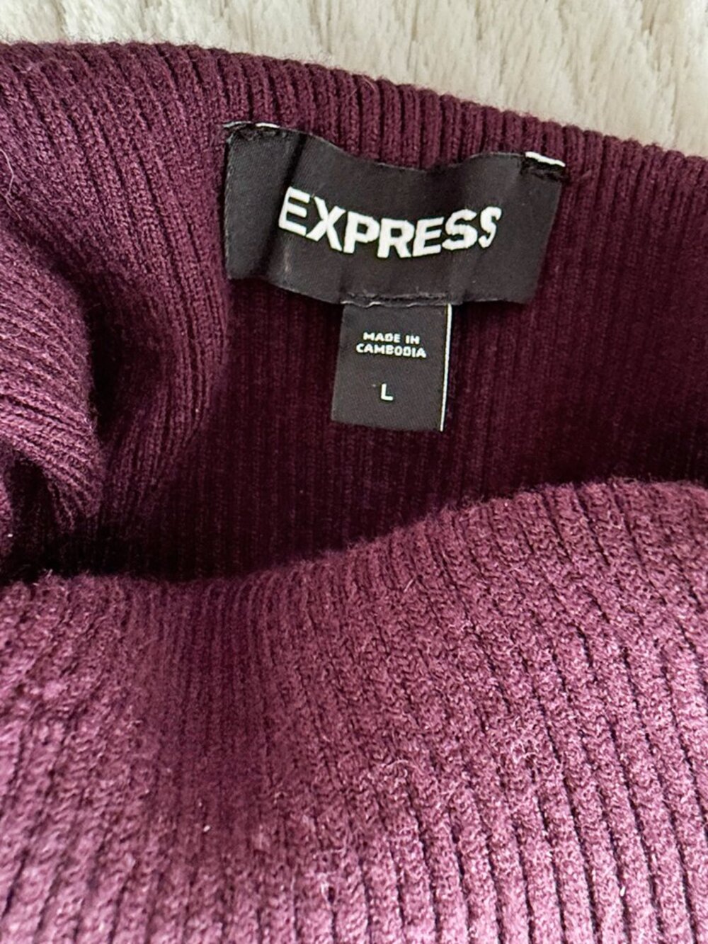 Express Purple Sleeveless Mockneck Knit Midi Dress, Size Large - Picture 6 of 9
